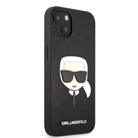 Karl Lagerfeld Saffiano Ikonik Karl`s Head - Etui iPhone 13 Mini (czarny)